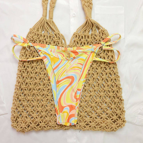 Swimwear Color Printing Three-piece Set